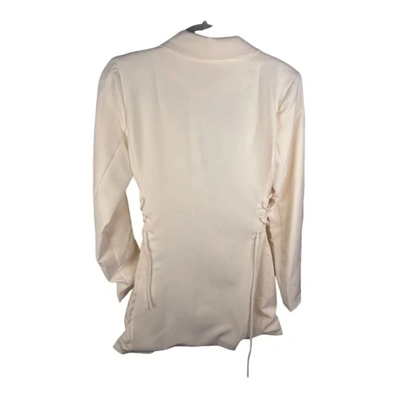 NWT NBD Brave Wrap Blazer Dress Lace Up Side White Size Medium